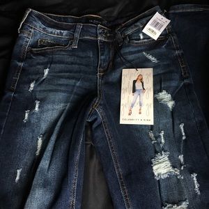 NEW Celebrity Pink Skinny Jeans Ripped